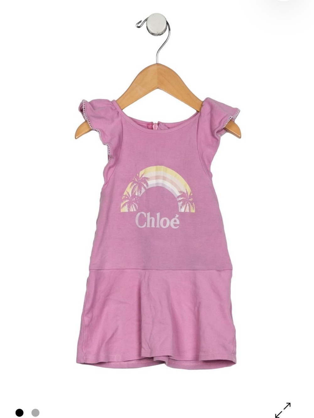 Chloe Pink Dress with Yellow Rainbow Graphic